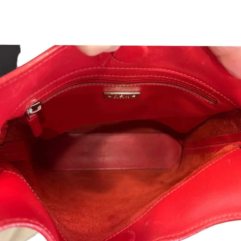 Loewe Red Leather Hobo Shoulder Bag Madrid Minimalist Slouch Handbag
